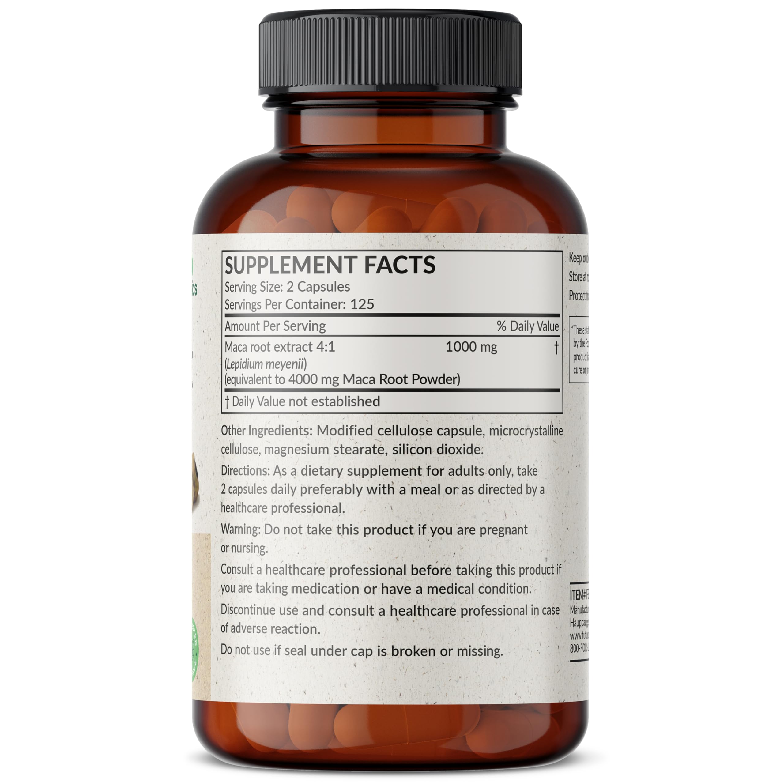 Futurebiotics Maca Root Extra Strength - Energy, Stamina & Reproductive Health | Non-GMO, 250 Vegetarian Capsules