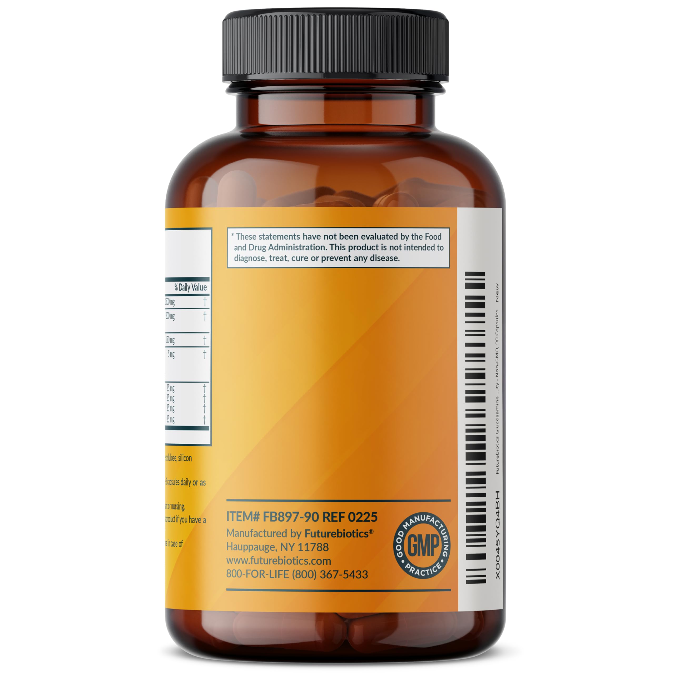 Futurebiotics Glucosamine Chondroitin Turmeric & MSM Advanced Joint Formula – Supports Healthy Joints & Mobility (Non-GMO) • 90 Capsules