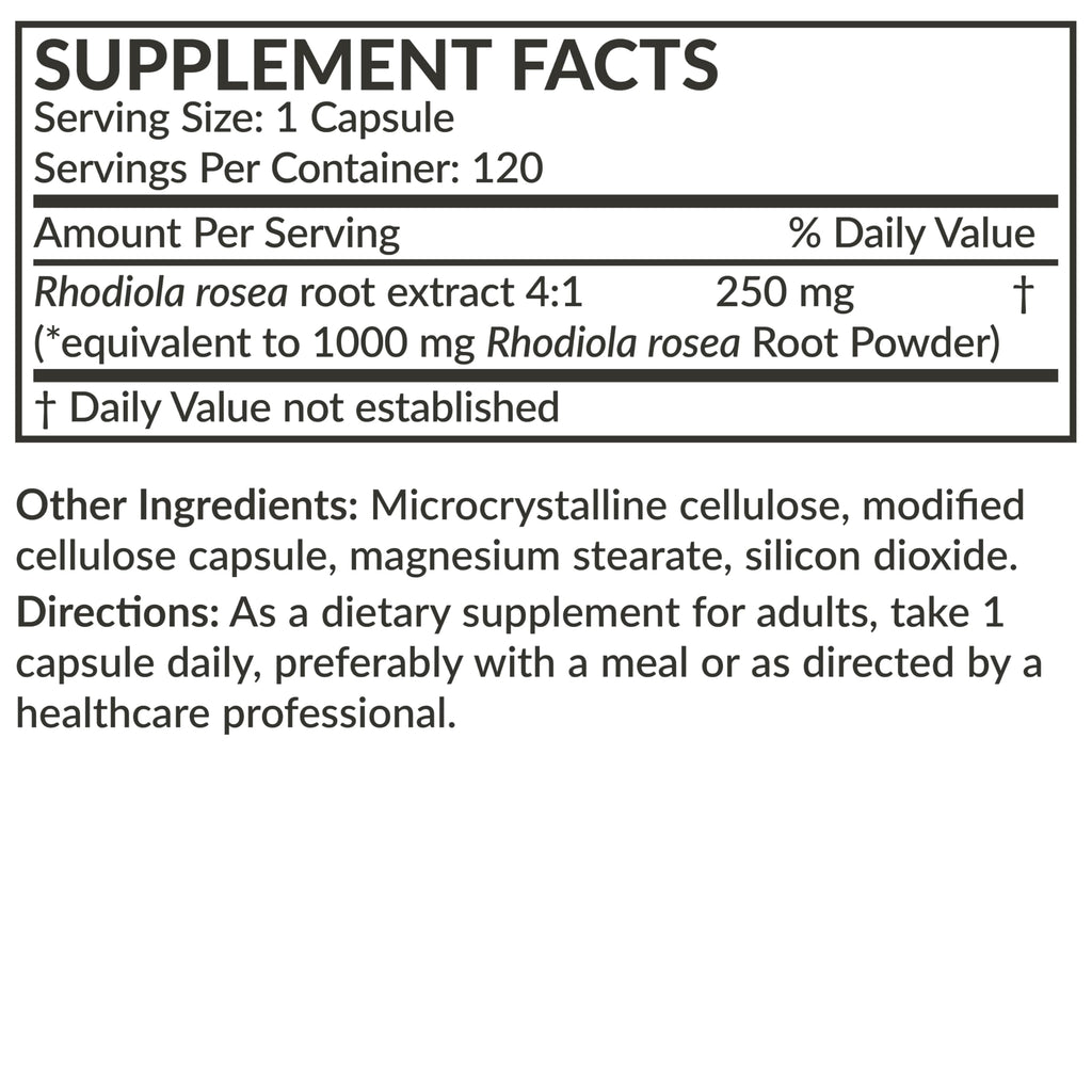 Futurebiotics Rhodiola Rosea 1000 MG Vegetarian Capsules – Adaptogenic Herb, 120 Count
