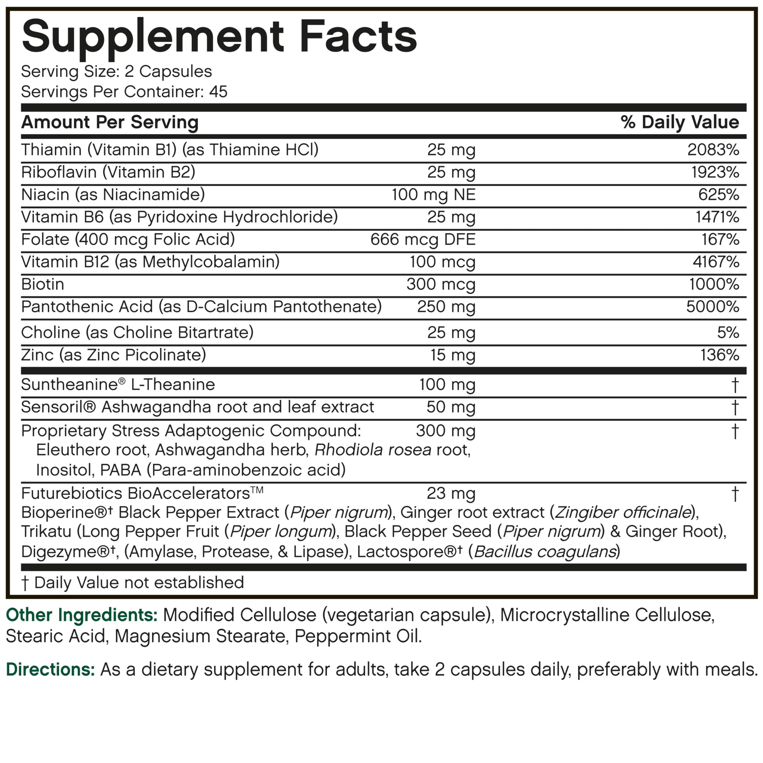 Futurebiotics StressAssist Stress Complex with L-Theanine, Ashwagandha & Rhodiola Rosea – 90 Vegetarian Capsules
