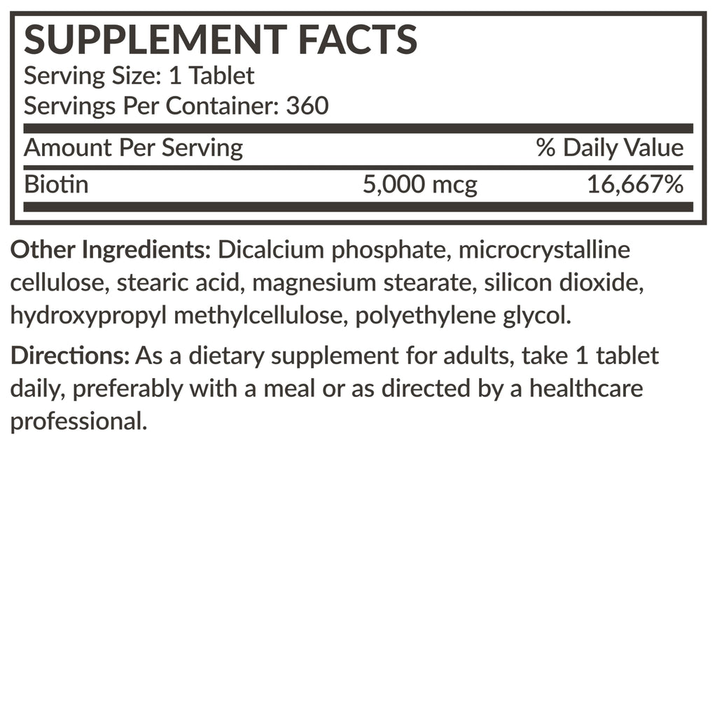 Futurebiotics Biotin 5000 MCG – Supports Hair, Skin & Nails (Non-GMO)
