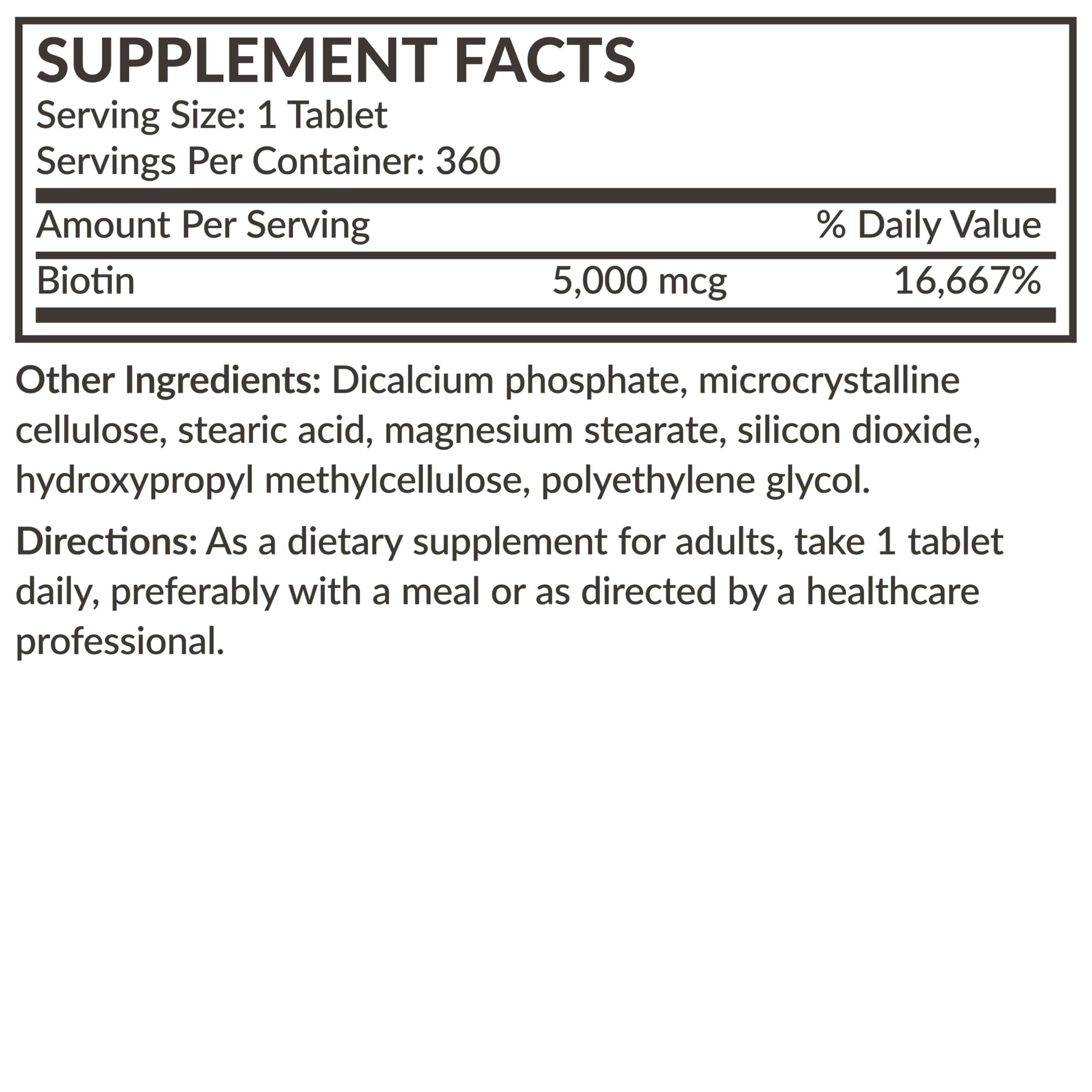 Futurebiotics Biotin 5000 MCG – Supports Hair, Skin & Nails (Non-GMO)