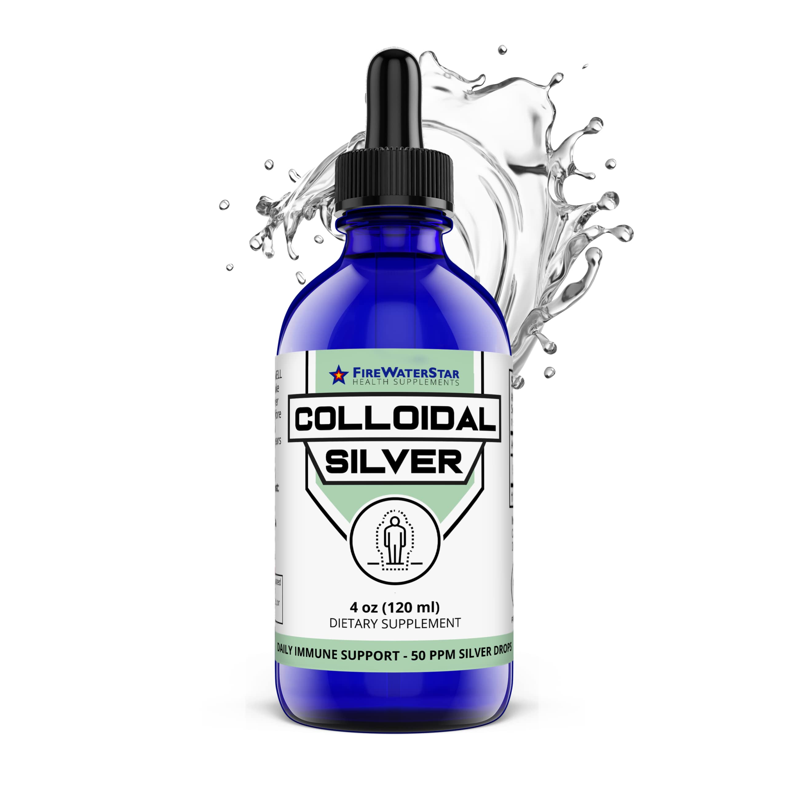 FWS Colloidal Silver Drops – 50 ppm, 4 oz Bottle, 60 Servings