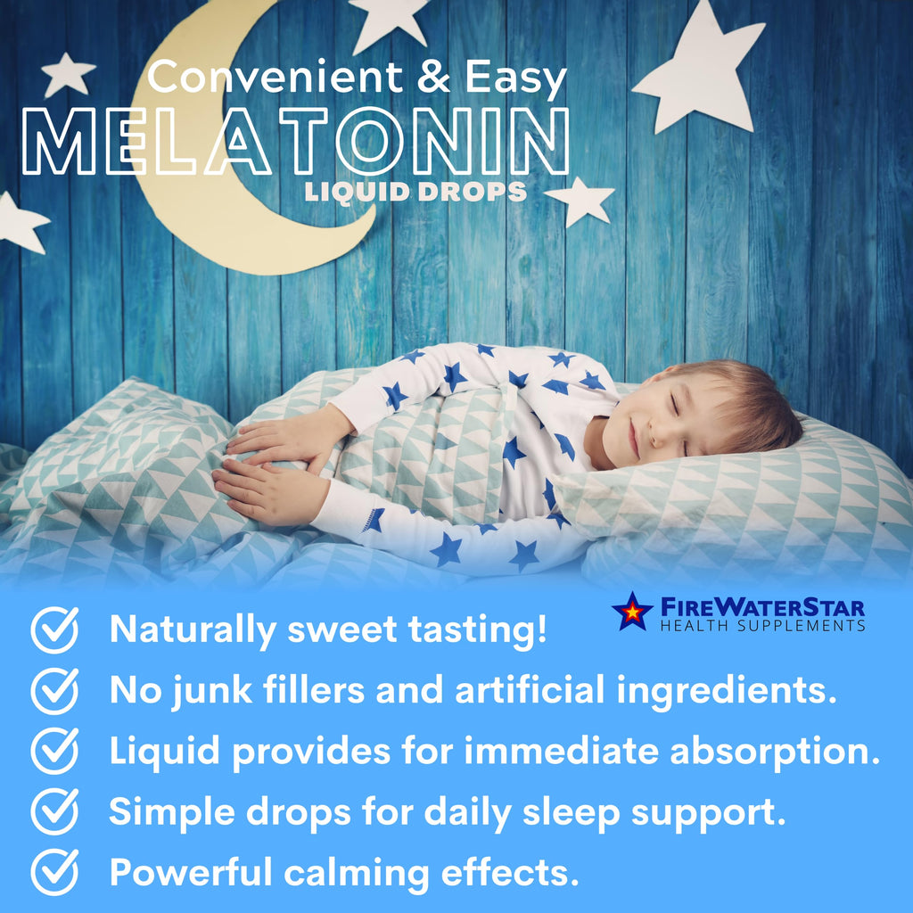 FWS Liquid Melatonin Drops for Adults and Kids - 99% Pure Bioactive Melatonin - Organic, Non-GMO, Vegan - 2oz