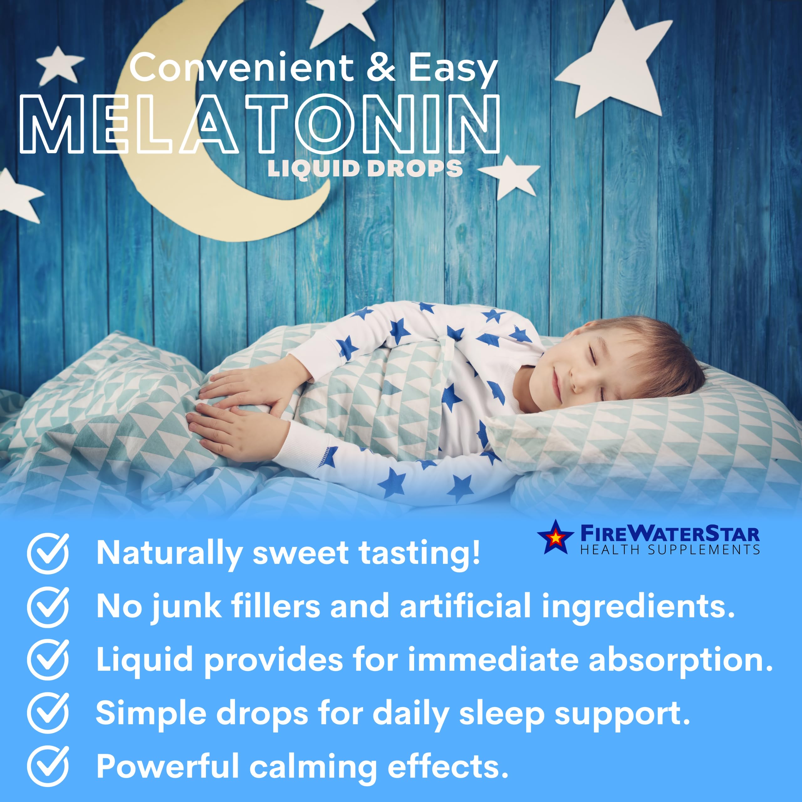FWS Liquid Melatonin Drops for Adults and Kids - 99% Pure Bioactive Melatonin - Organic, Non-GMO, Vegan - 2oz