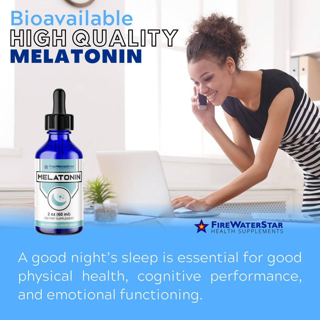 FWS Liquid Melatonin Drops for Adults and Kids - 99% Pure Bioactive Melatonin - Organic, Non-GMO, Vegan - 2oz