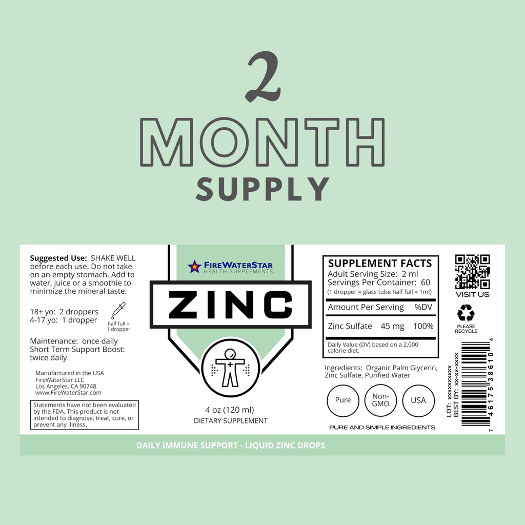 FWS Liquid Zinc Supplement - Organic Vegan Drops for Immune Support