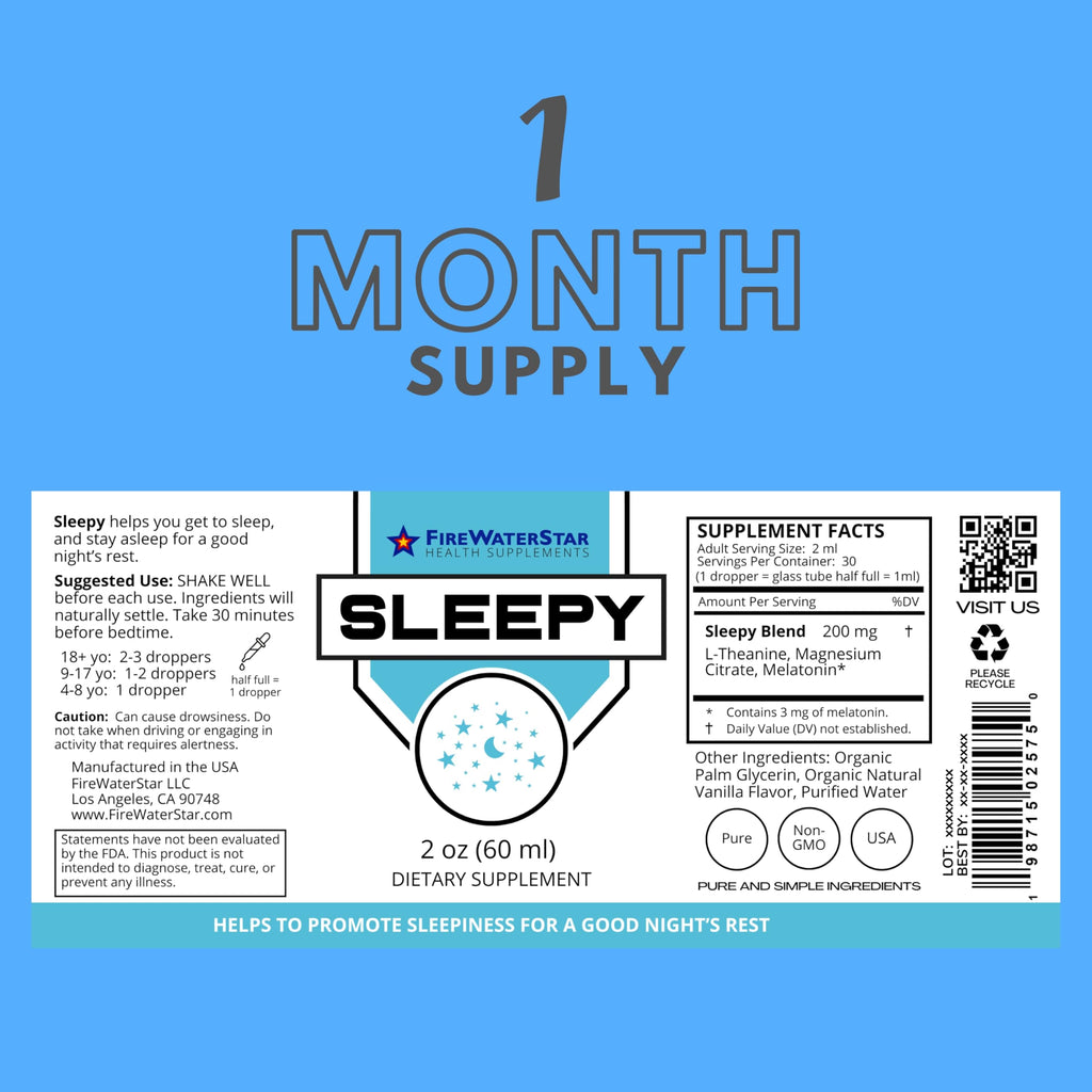 FWS Sleepy - Liquid Melatonin with Magnesium & L-Theanine | Natural Sleep Aid