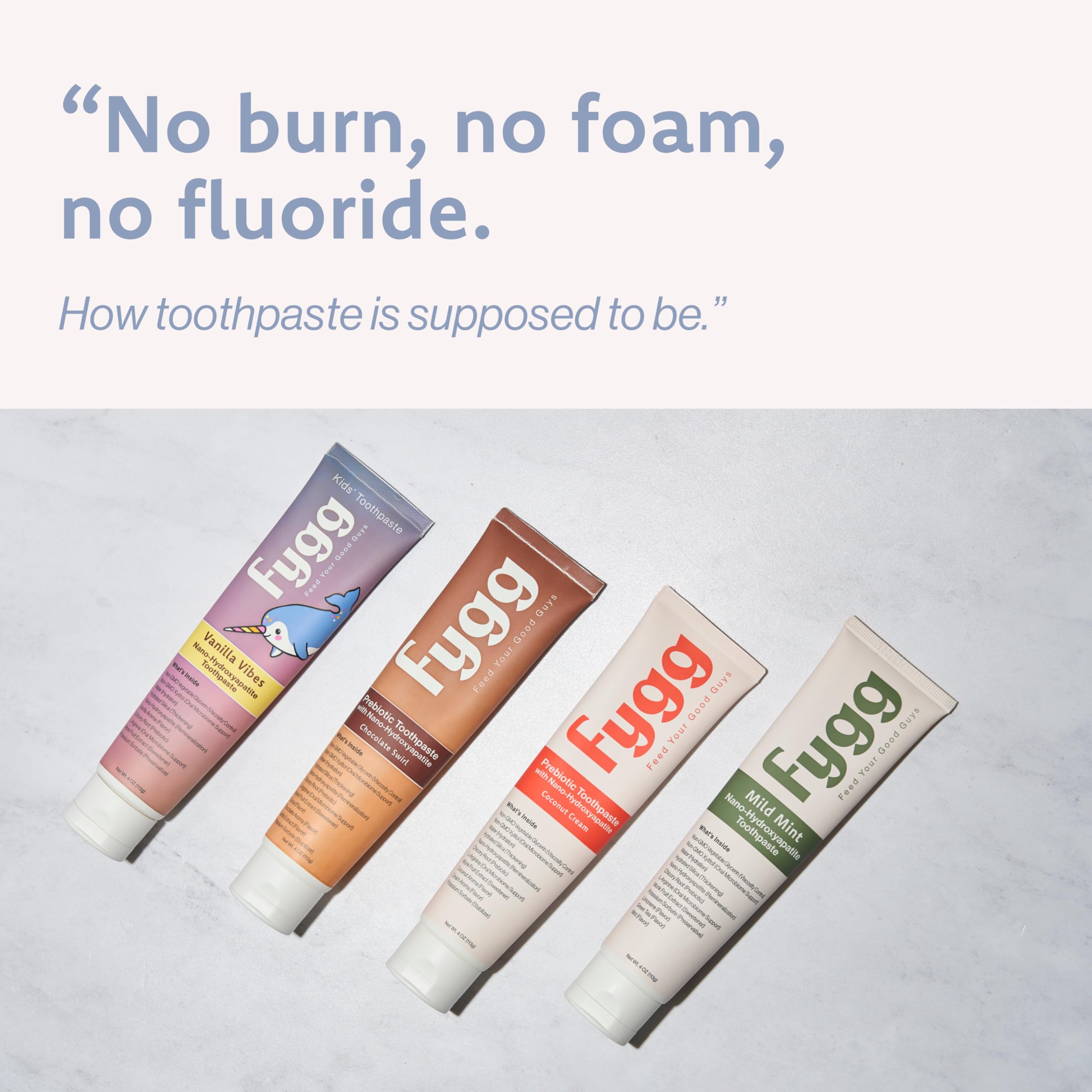 Fygg Nano Hydroxyapatite Toothpaste - Vanilla Vibes (4 Oz) | Fluoride-Free