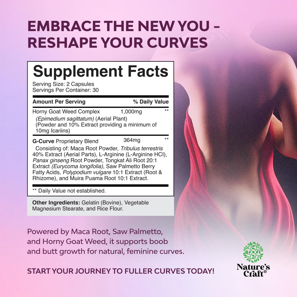 G-Curve Breast and Butt Enhancer Pills – Herbal Formula for Women