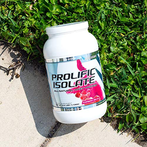 G6 Sports Prolific Isolate Whey Protein Powder – 25g Protein, 100 Calories, Gluten Free, Lactose Free, Soy Free, Stevia Sweetened, Raspberry Gelato – 2.5lb