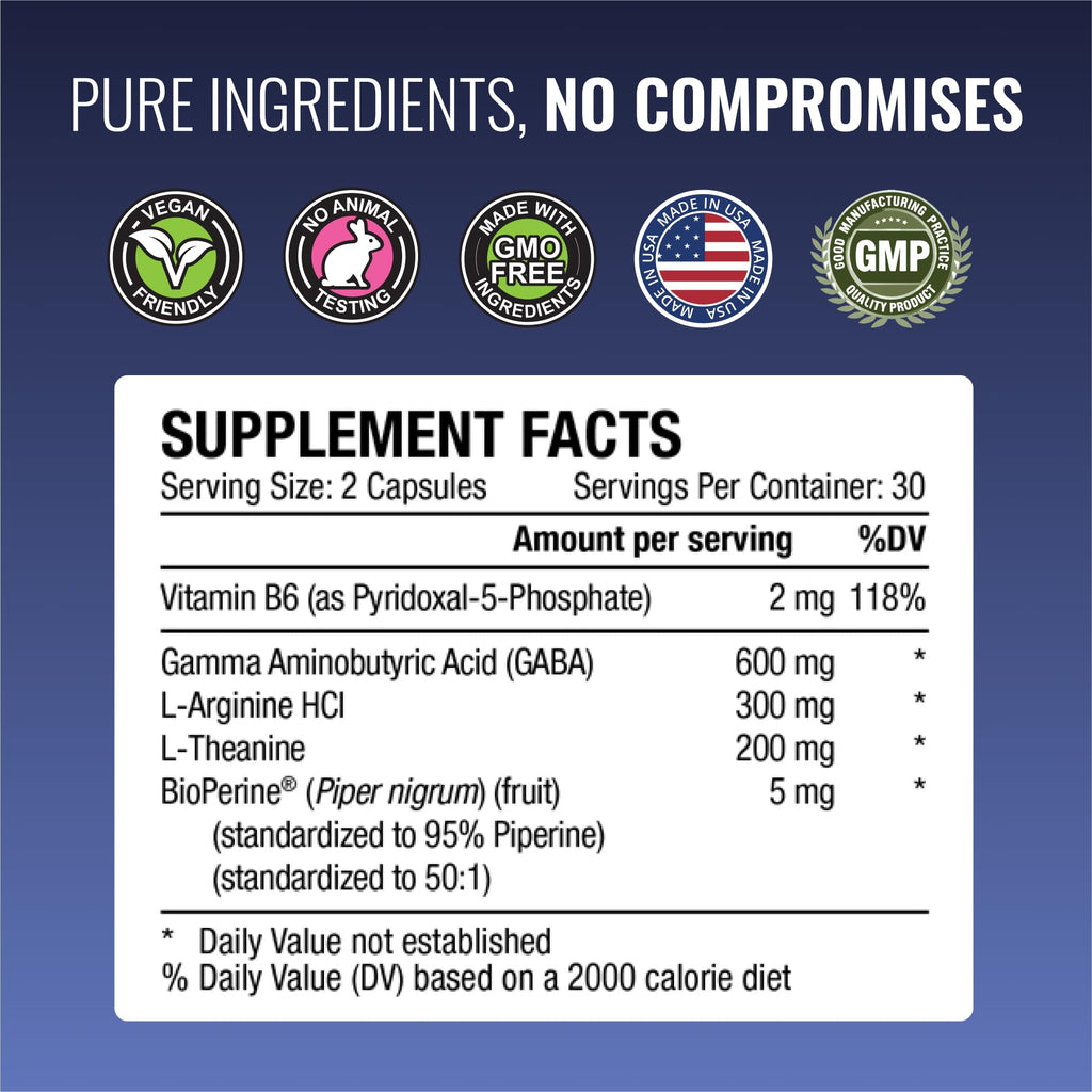 Approved Science GABA+ | Calm, Sleep & Mood Support | 600mg GABA + L-Theanine | 360 Vegan Capsules