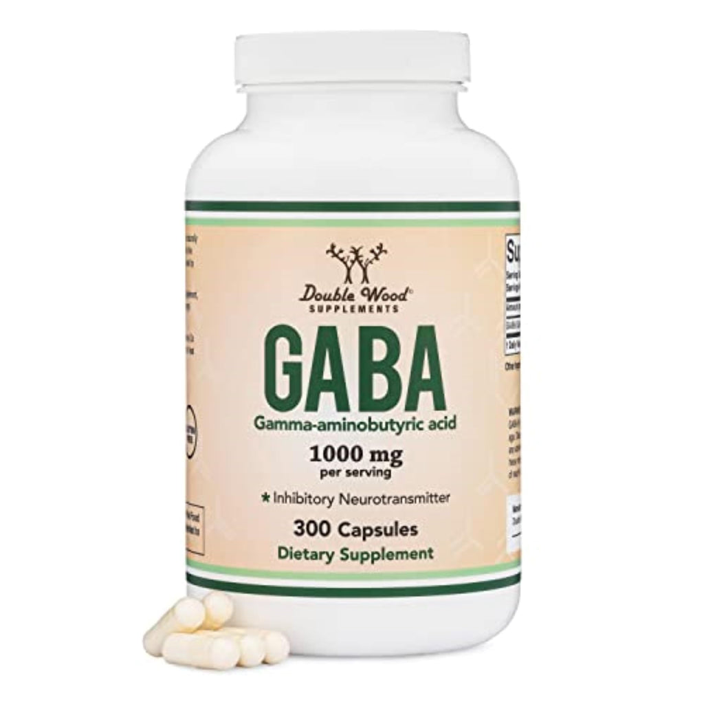 GABA Supplement 300 Capsules 1000mg | Calm, Sleep Support | Double Wood
