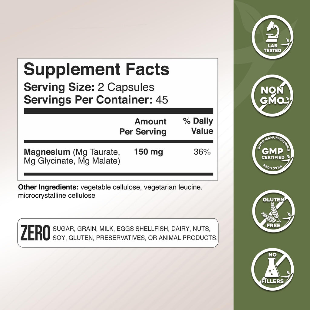 Gade Nutrition Magnesium Triple Complex | Glycinate, Malate & Taurate