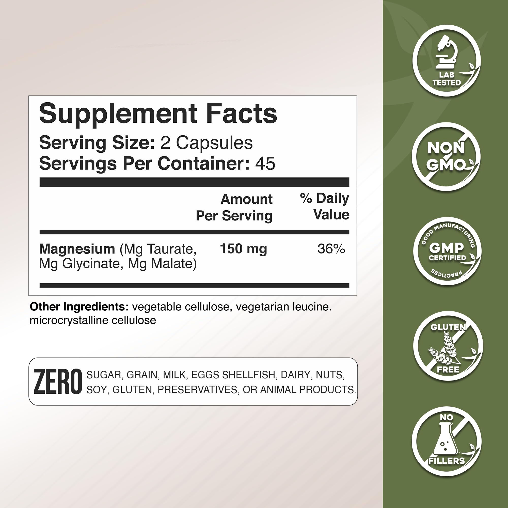 Gade Nutrition Magnesium Triple Complex | Glycinate, Malate & Taurate
