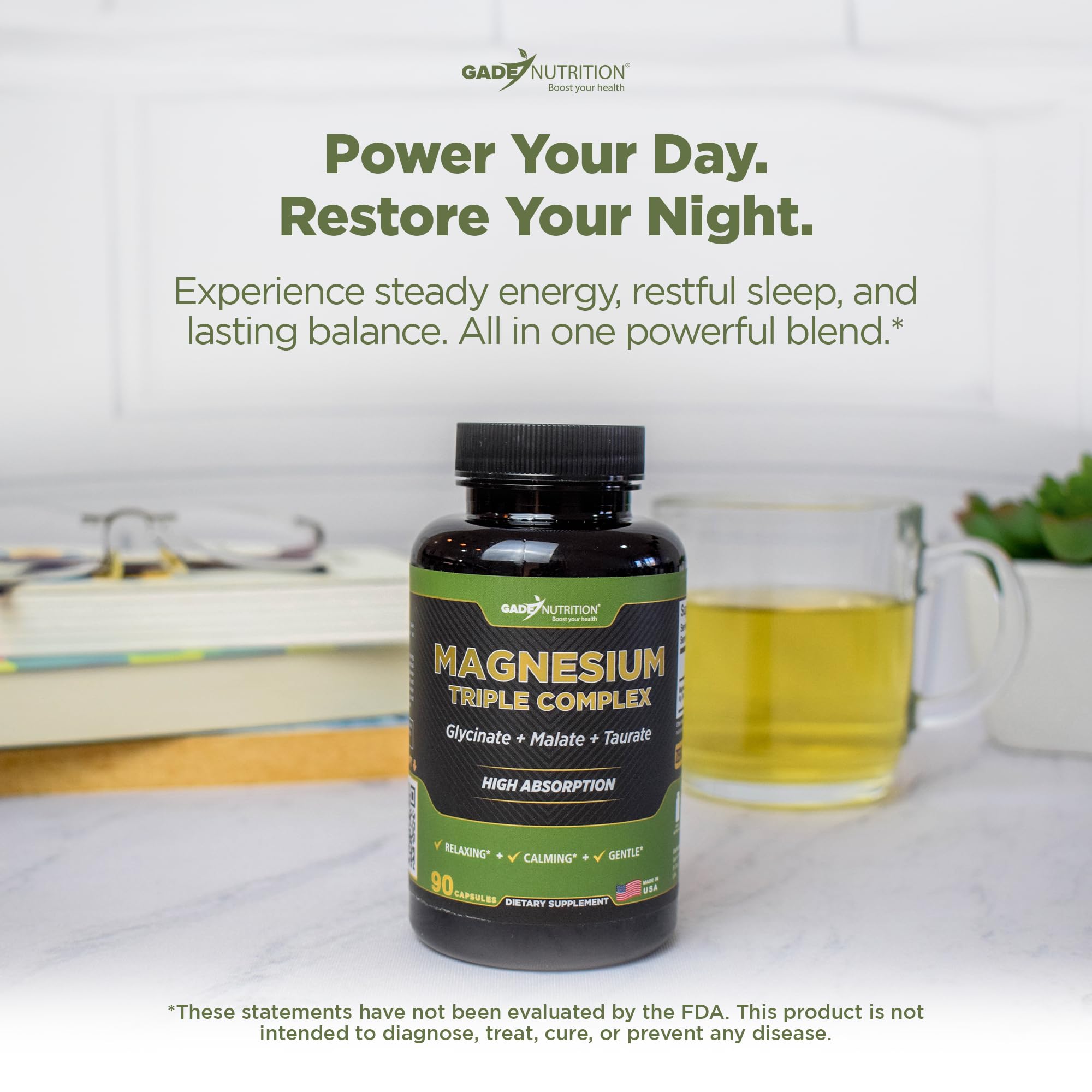 Gade Nutrition Magnesium Triple Complex | Glycinate, Malate & Taurate