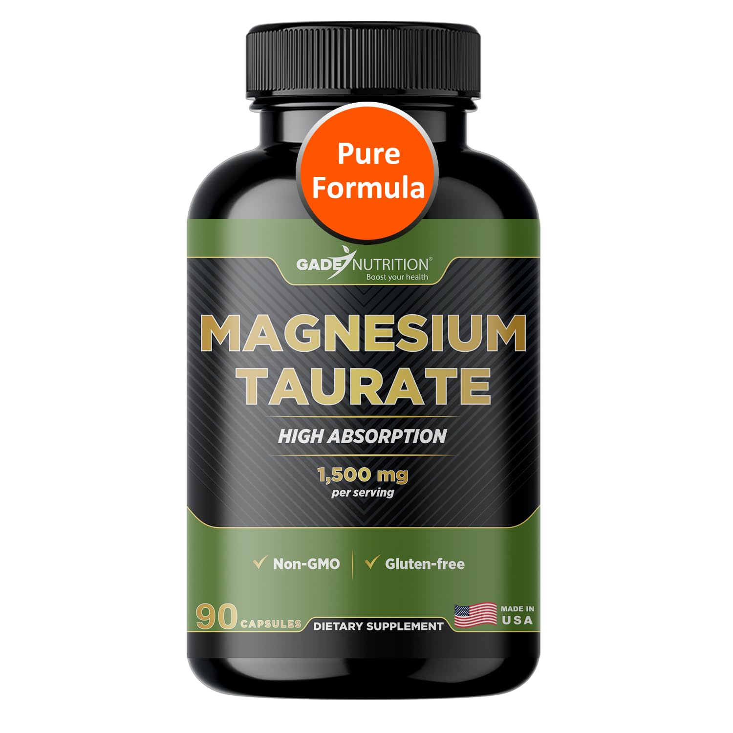 Gade Nutrition Pure Magnesium Taurate – Calm, Sleep & Heart Health | Made in USA