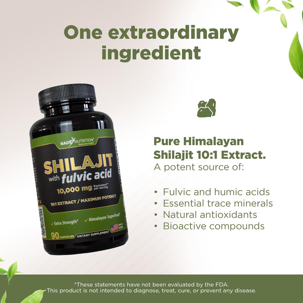 Gade Nutrition Pure Shilajit Capsules | Himalayan Shilajit with Fulvic Acid
