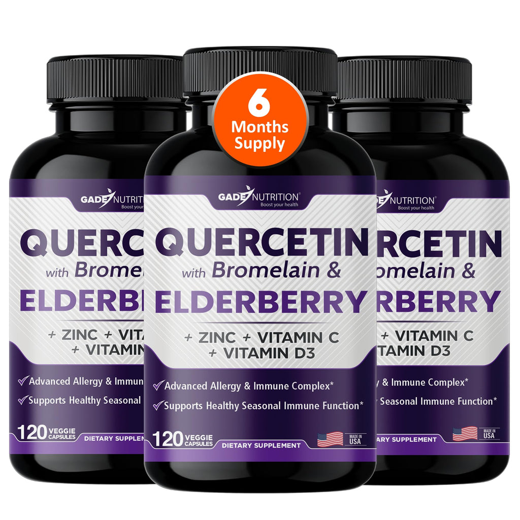 Gade Nutrition Quercetin with Bromelain & Elderberry | Immune Support (6 Months)