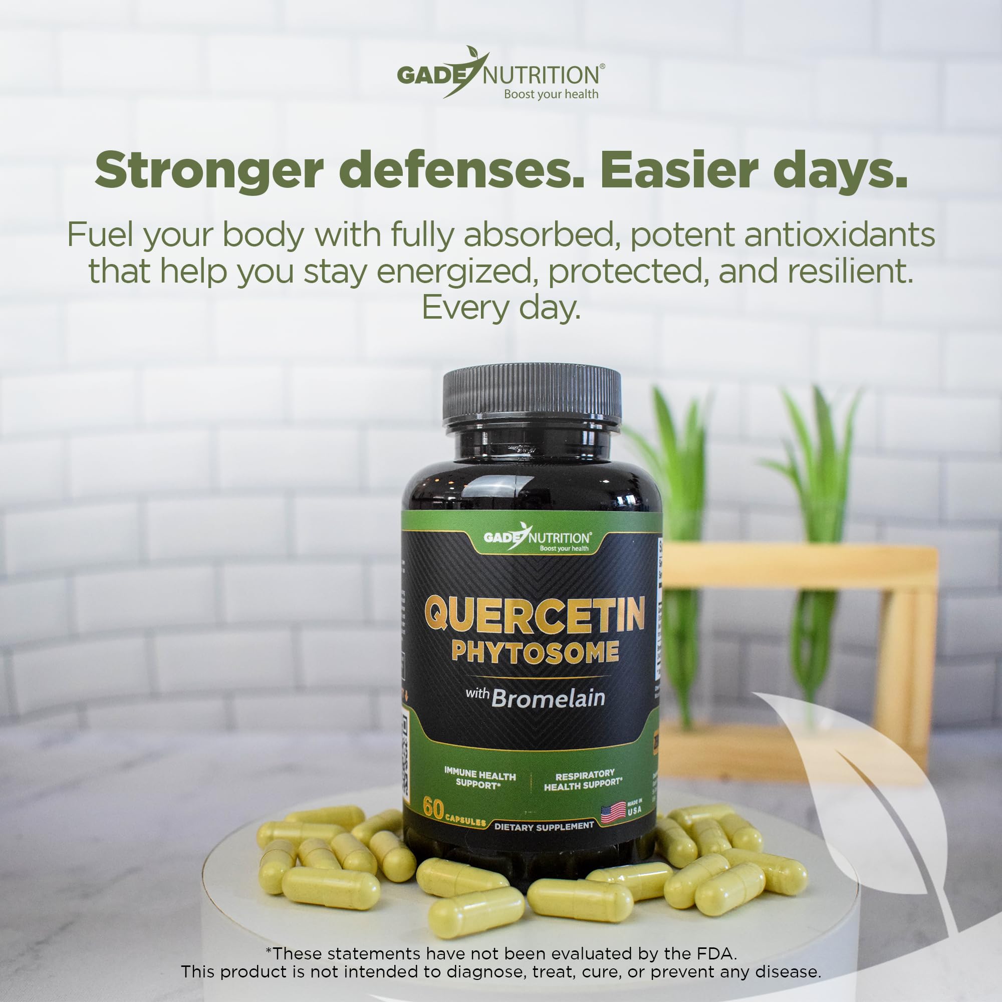 Gade Nutrition Quercetin Phytosome with Bromelain – 95% Purified, 50x Absorption