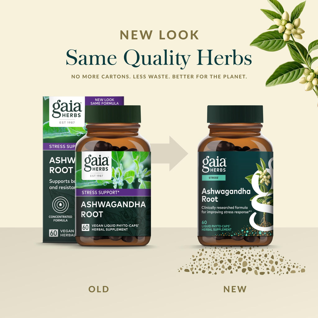 Gaia Herbs Ashwagandha Root - Stress Relief & Sleep Support (60 Vegan Capsules)
