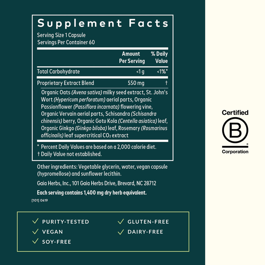 Gaia Herbs Emotional Balance - Stress Support - 60 Vegan Liquid Phyto-Capsules