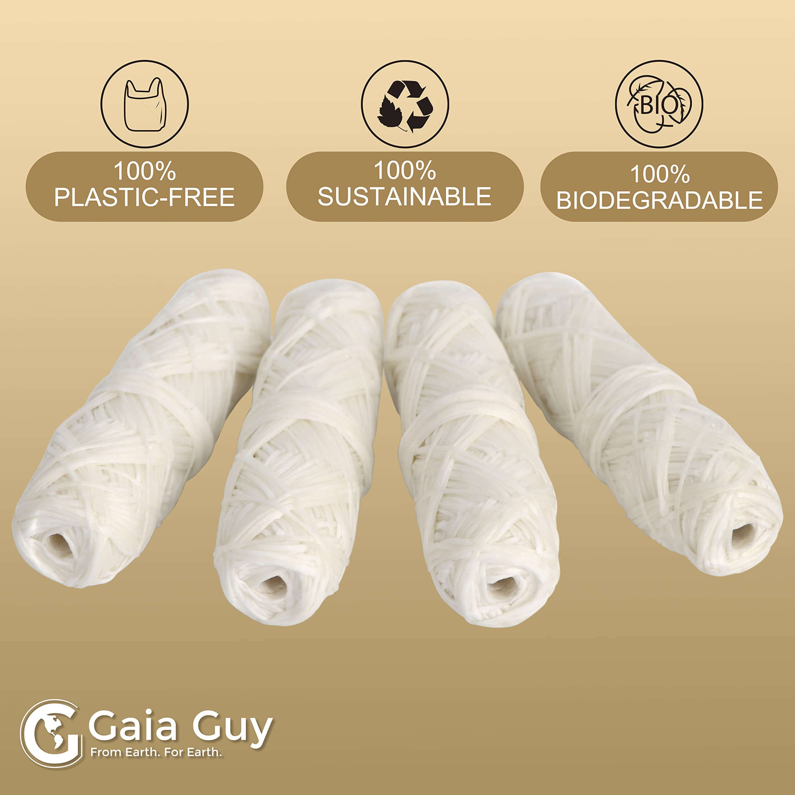 Gaia Guy Silk Dental Floss Refill – 4 x 33yds, 100% Biodegradable Silk