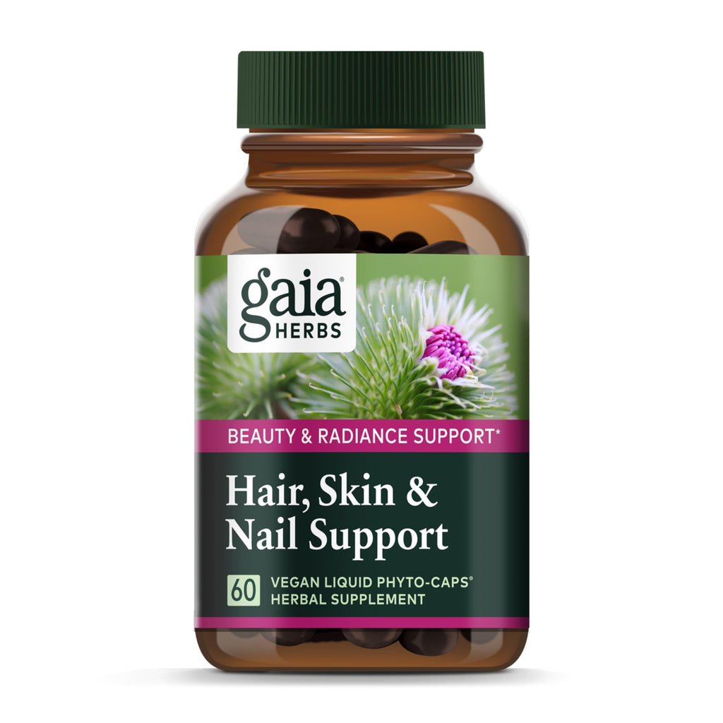 Gaia Herbs Hair, Skin & Nail Support – 60 Vegan Liquid Phyto-Capsules