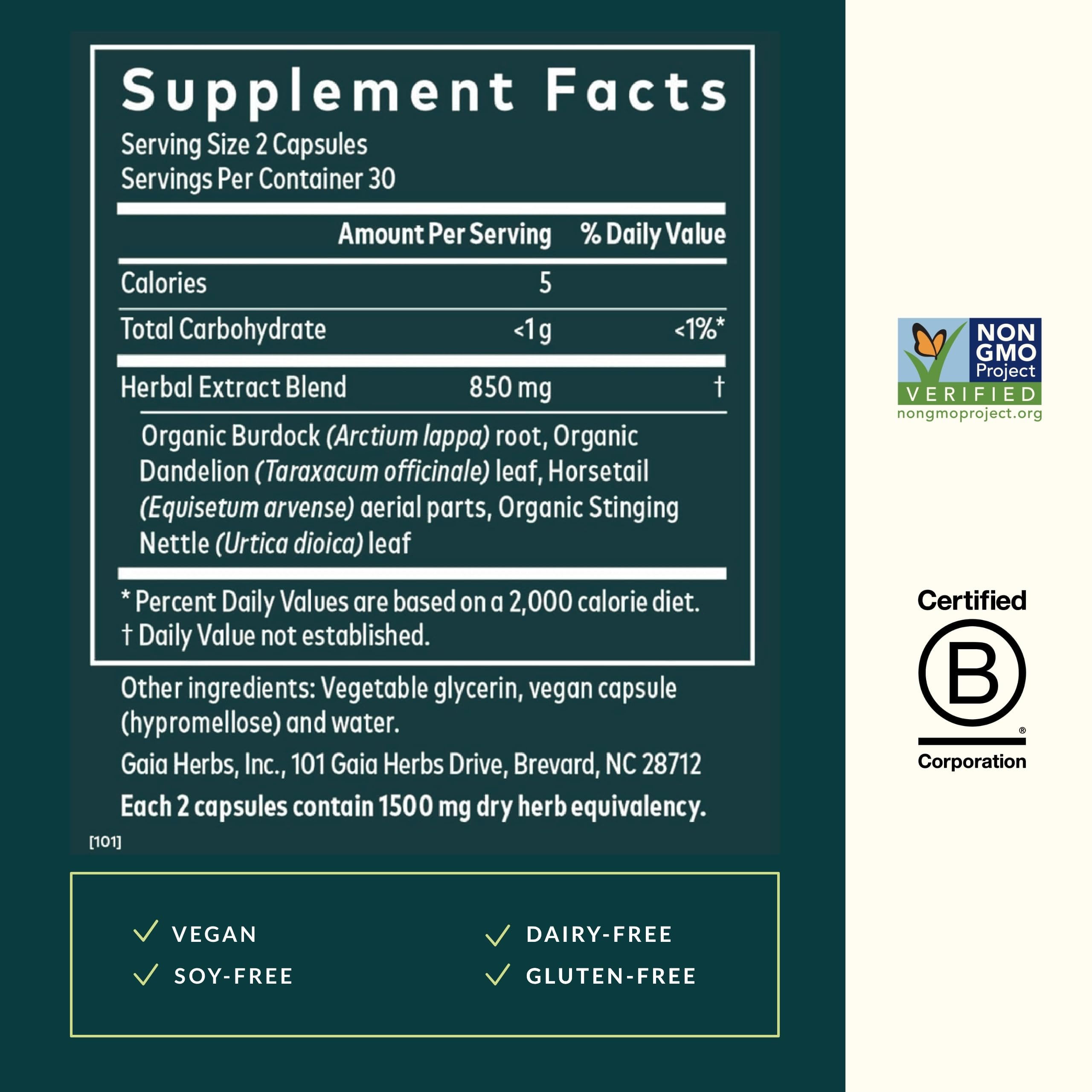 Gaia Herbs Bloat Support - Women's Health Digestive Aid | 60 Vegan Capsules