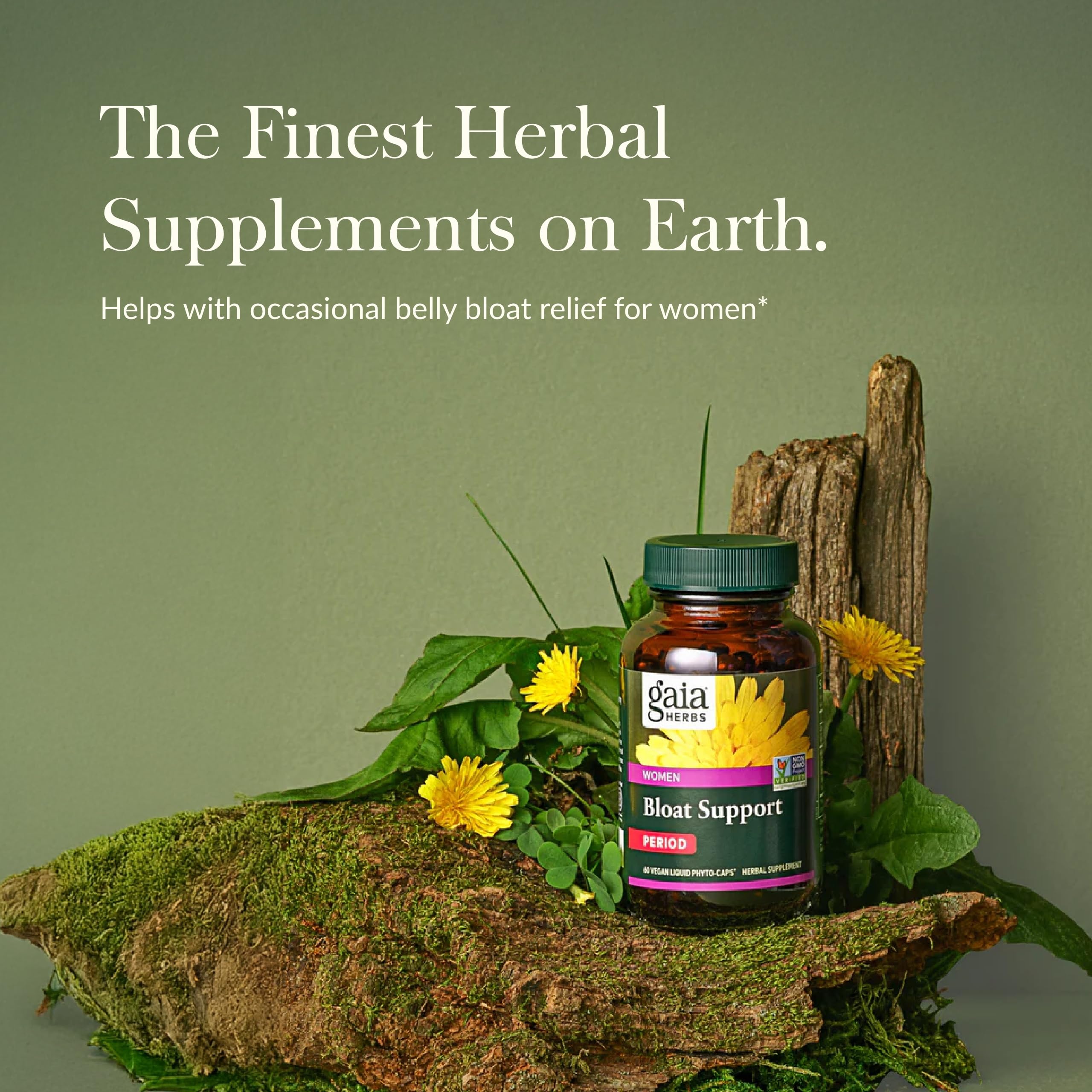 Gaia Herbs Bloat Support - Women's Health Digestive Aid | 60 Vegan Capsules