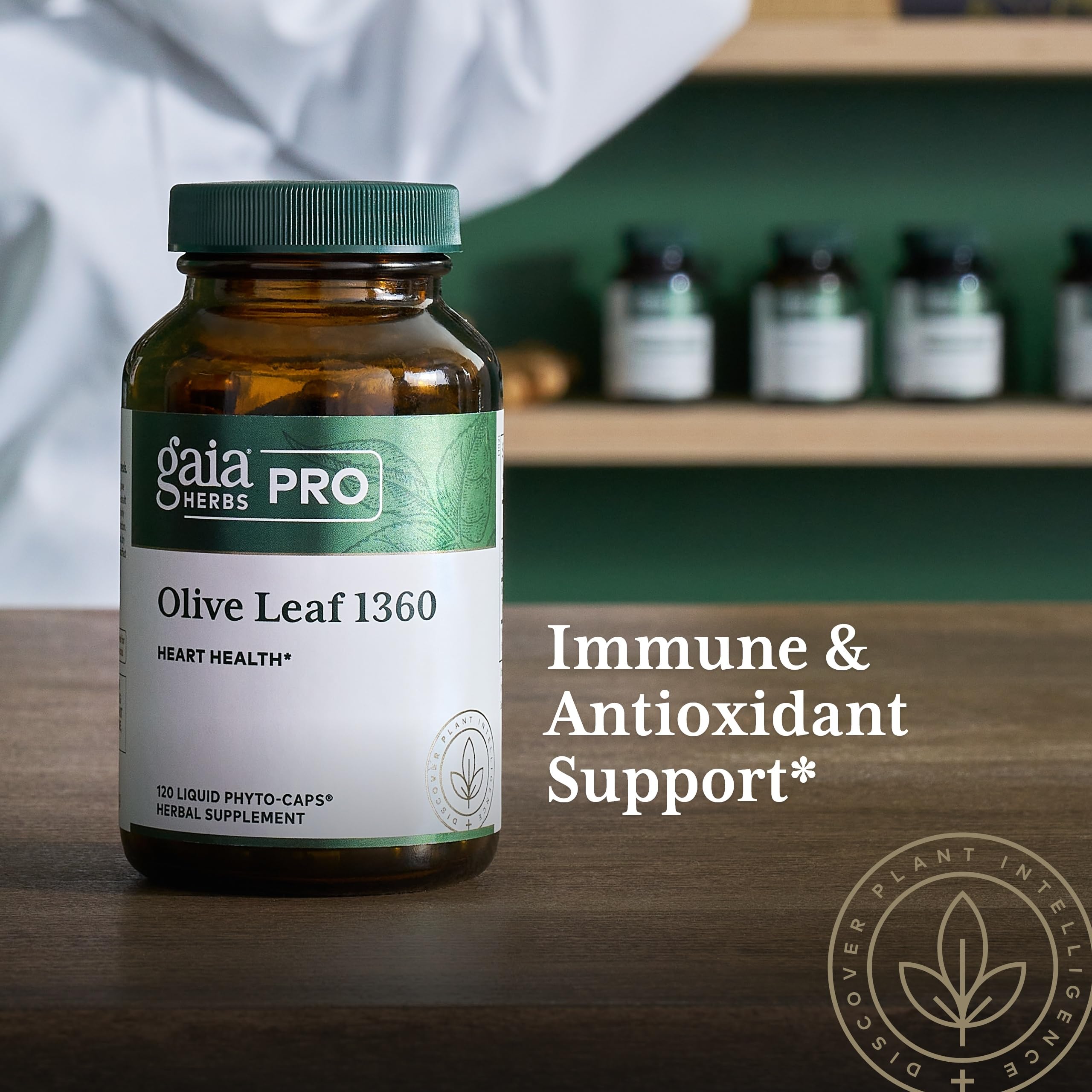 Gaia Herbs PRO Olive Leaf 1360 | Immune & Heart Health | Gluten-Free
