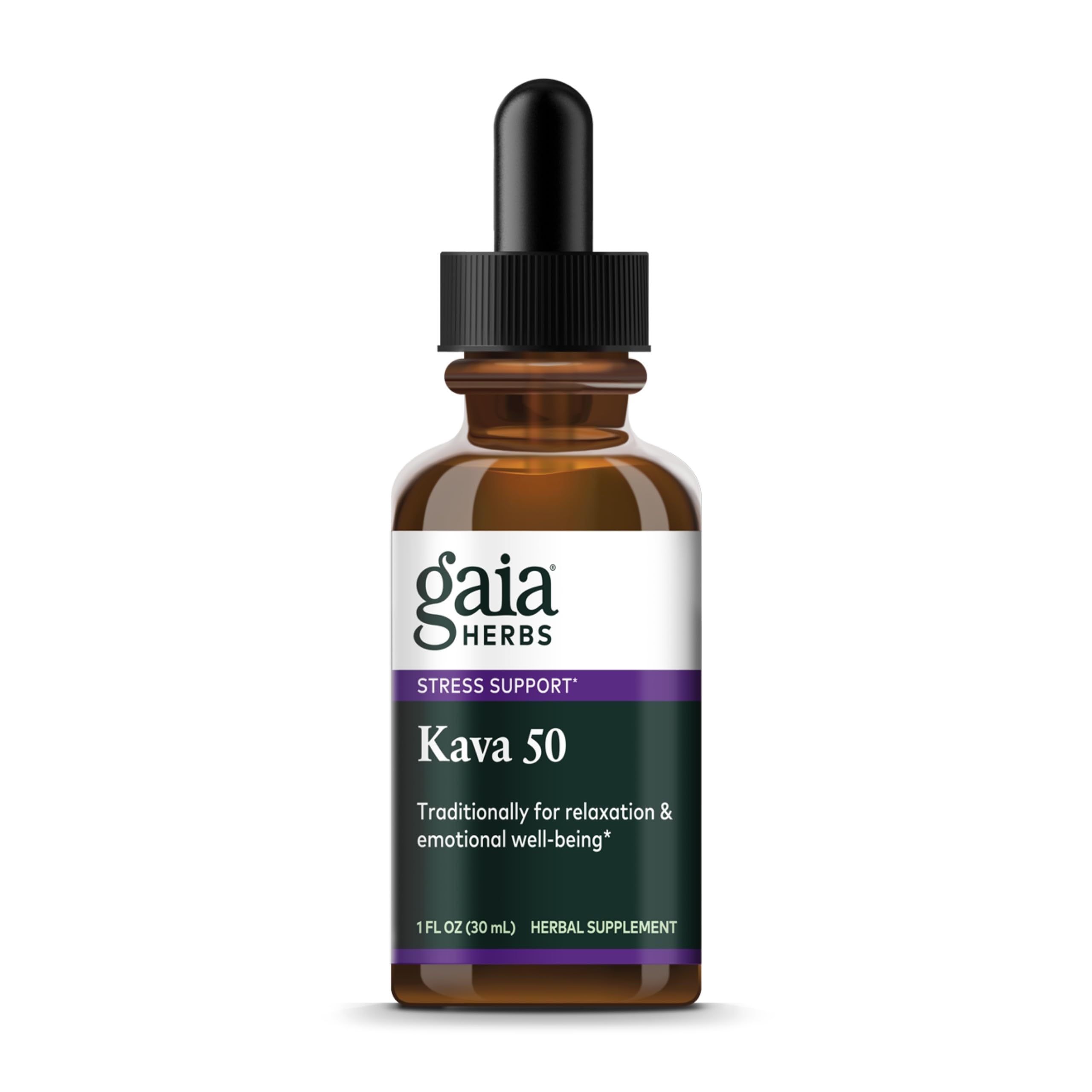Gaia Herbs Kava Root Extra Strength – Calm & Emotional Wellness (1 oz, 20-Day Supply)