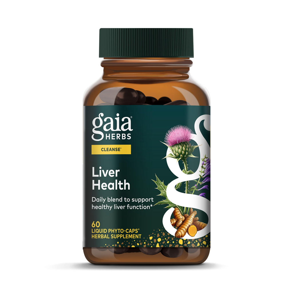 Gaia Herbs Liver Health - Liver Support with Milk Thistle, Turmeric, Schisandra & Licorice Root | 60 Vegan Liquid Phyto-Capsules (30-Day Supply)