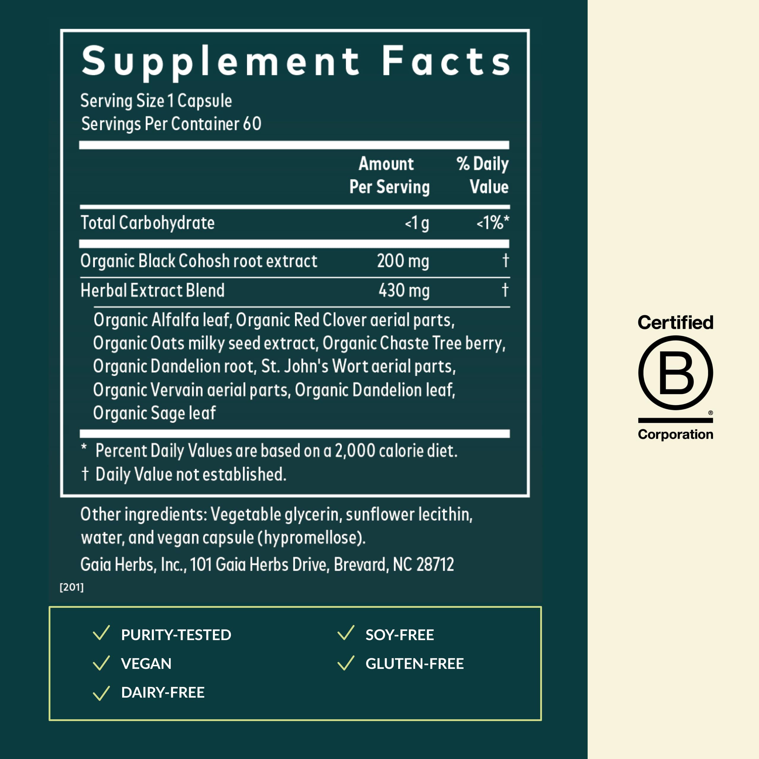 Gaia Herbs Menopause Support Daytime – Hormone Balance & Well-Being (60 Vegan Phyto-Capsules)