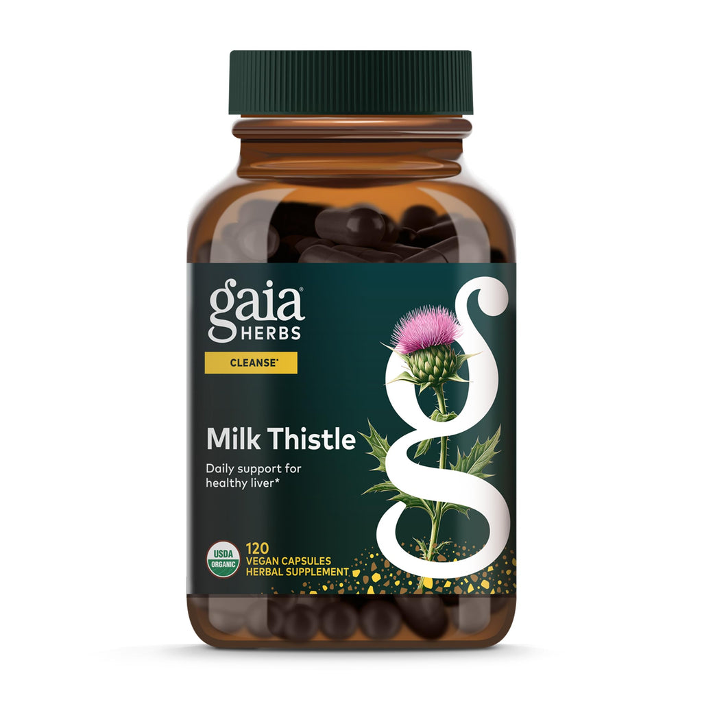 Gaia Herbs Milk Thistle - Liver Support Supplement | 120 Vegan Capsules