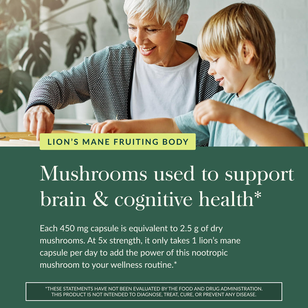 Gaia Herbs Lion’s Mane Mushroom – Brain & Nerve Health Support* | 40 Vegan Capsules