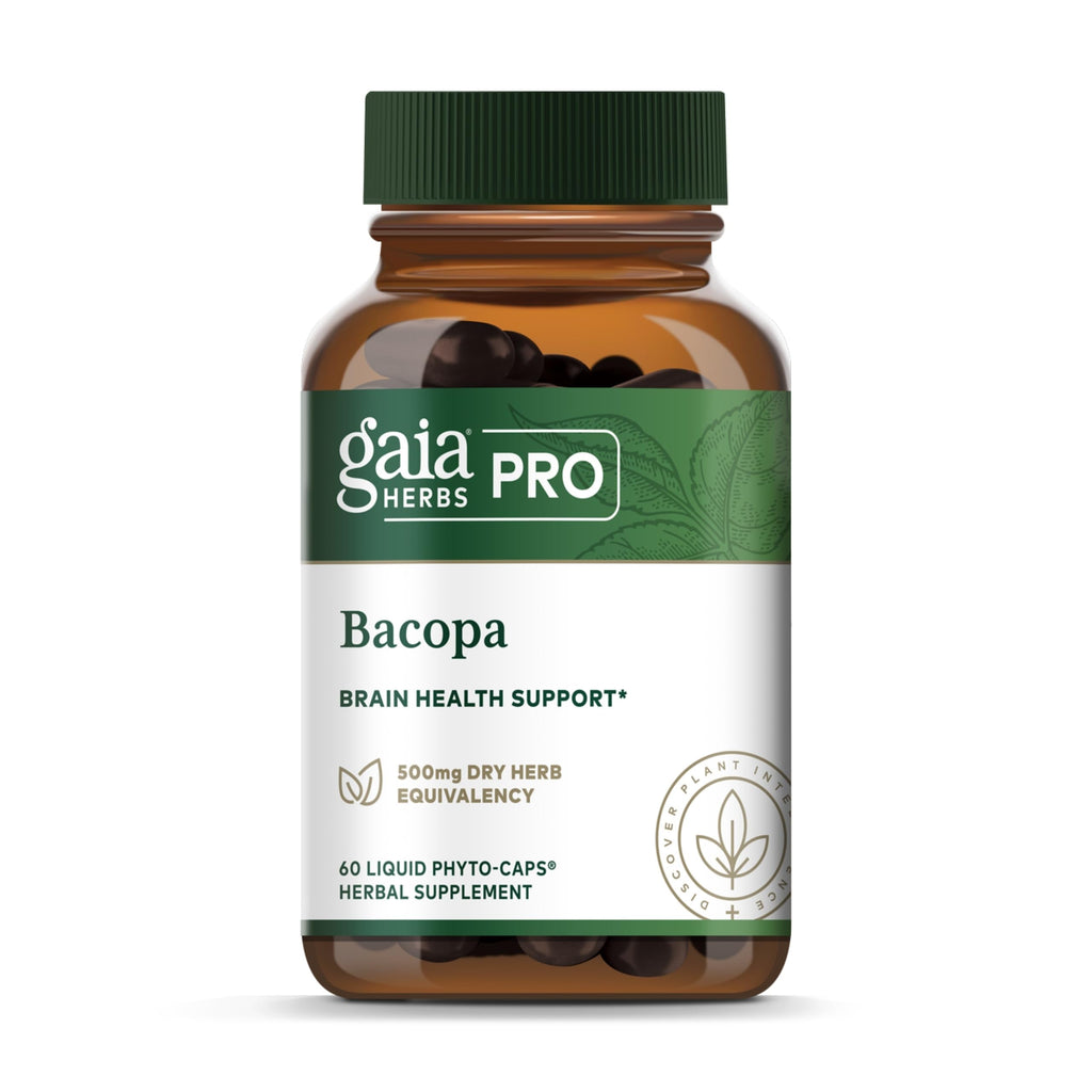 GAIA HERBS PRO Bacopa – Brain Health & Nootropic Support – 60 Liquid Phyto-Caps (30 Servings)