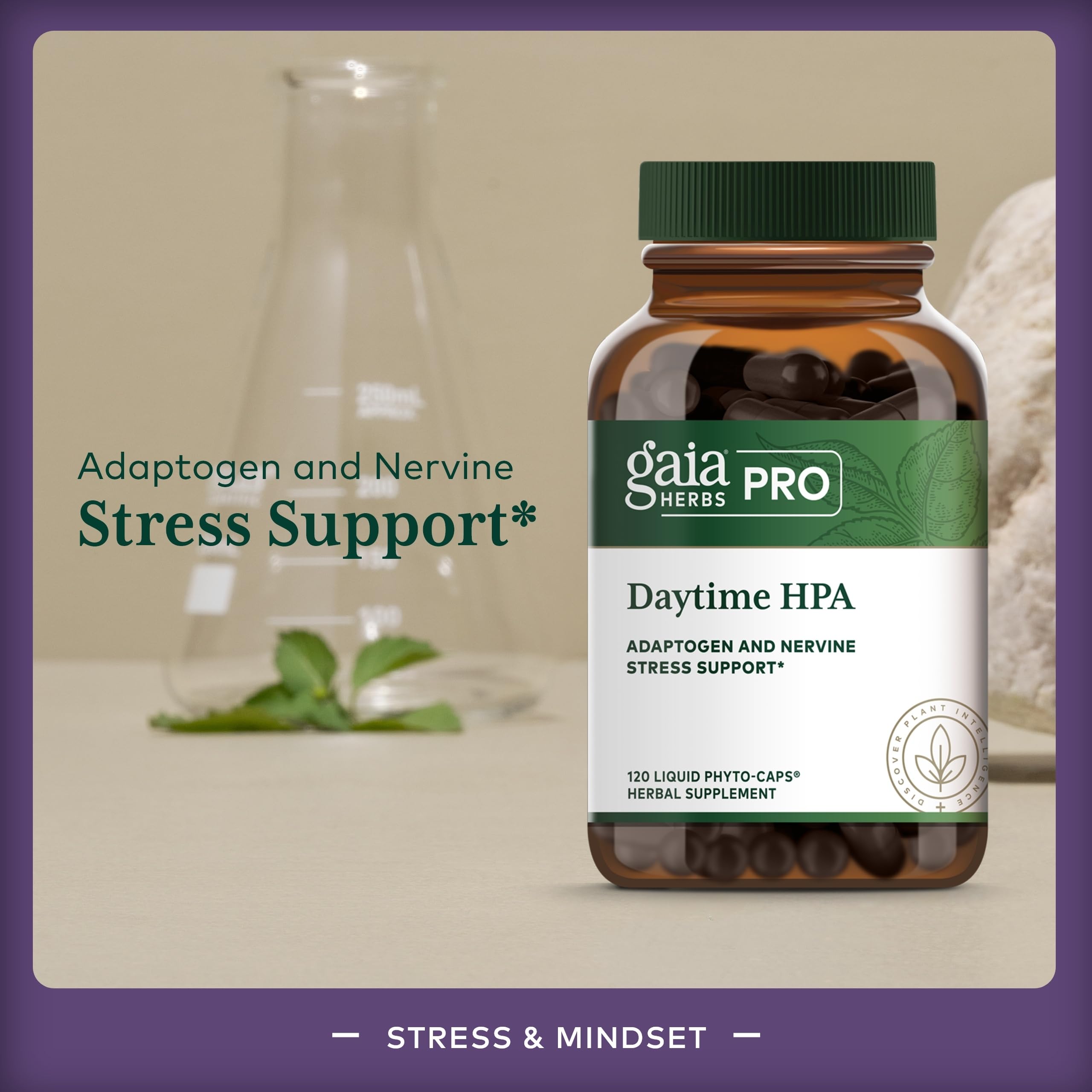GAIA HERBS PRO Daytime HPA — Adaptogen & Nervous System Support (120 Liquid Phyto-Caps)