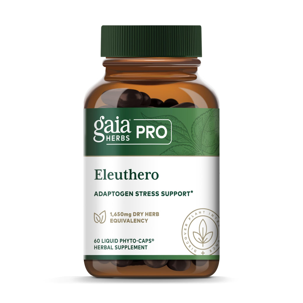 Gaia Herbs PRO Eleuthero - Adaptogen Supplement for Stress & Energy | 60 Vegan Liquid Phyto-Capsules (60 Servings)