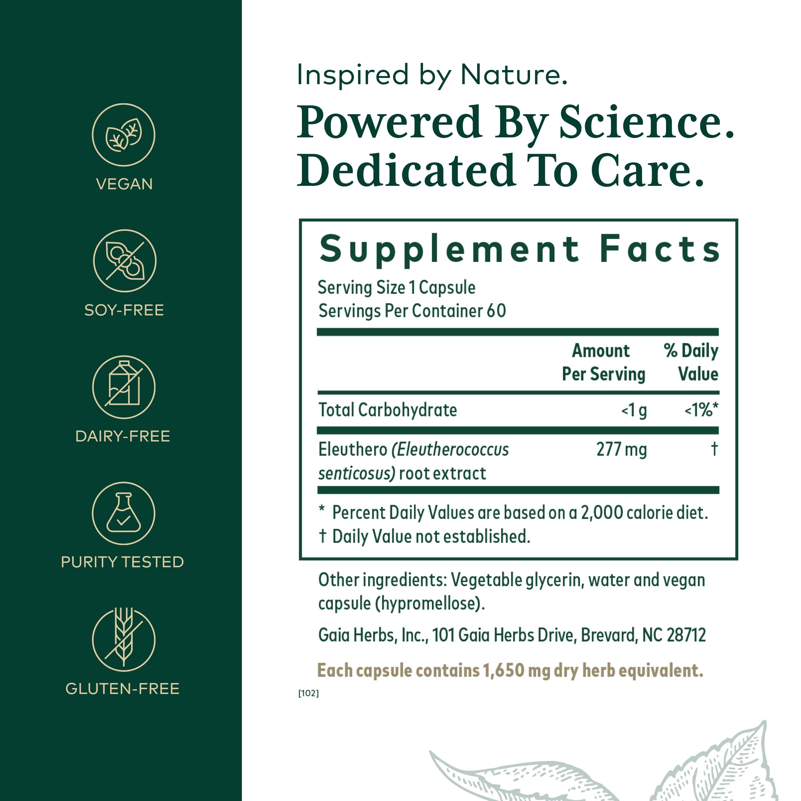Gaia Herbs PRO Eleuthero - Adaptogen Supplement for Stress & Energy | 60 Vegan Liquid Phyto-Capsules (60 Servings)