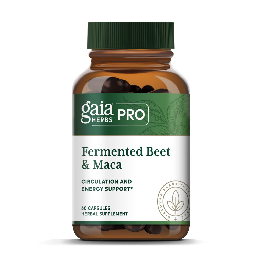 GAIA Herbs PRO Fermented Beet & Maca – Energy & Circulation Support (60 Capsules)