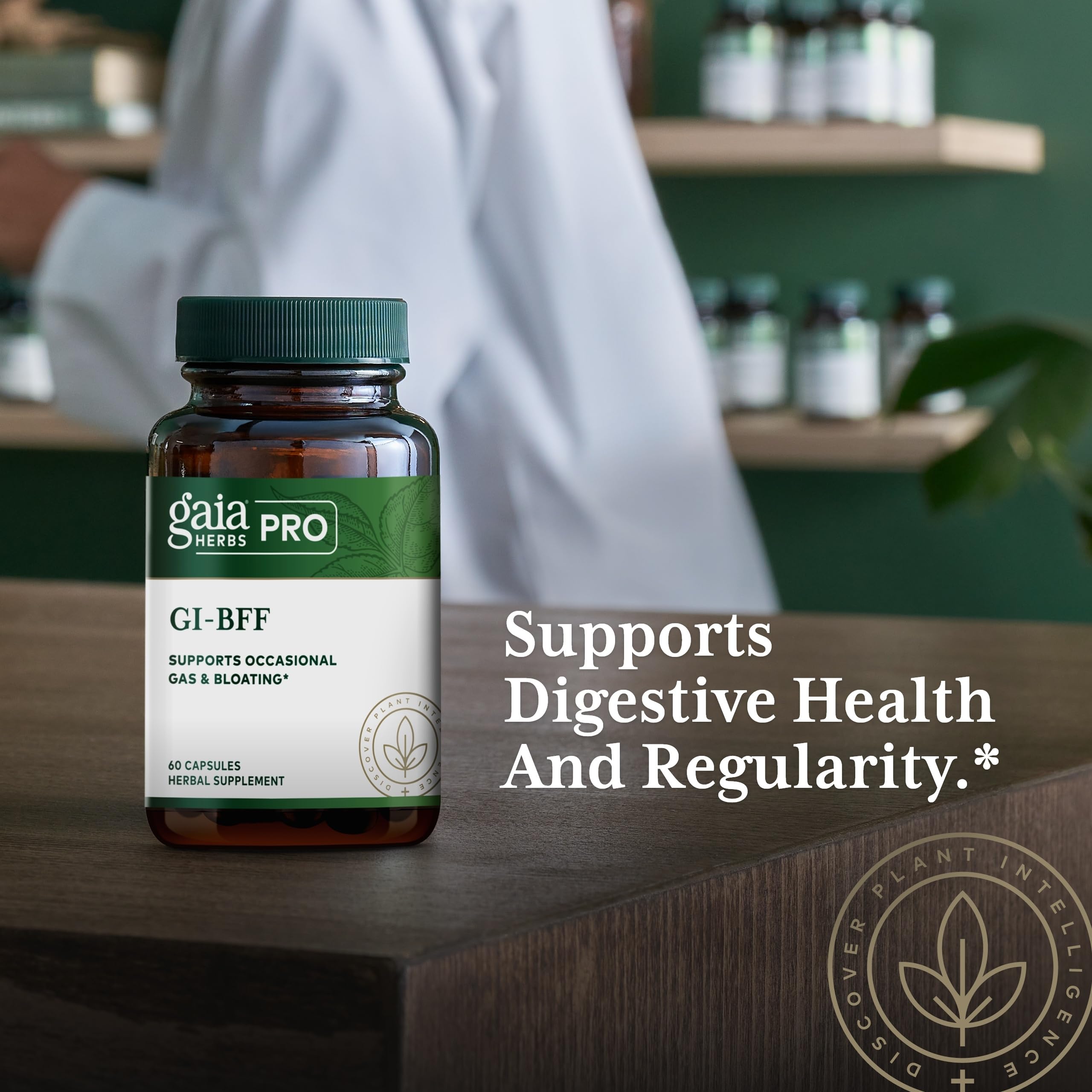 GAIA Herbs PRO GI-BFF Digestive Health | Benegut, Organic Fennel & Cinnamon Bark - 60 Caps