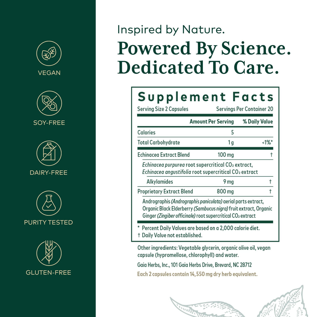 Gaia Herbs Pro Immune Activator - Immune Support (Echinacea, Elderberry)