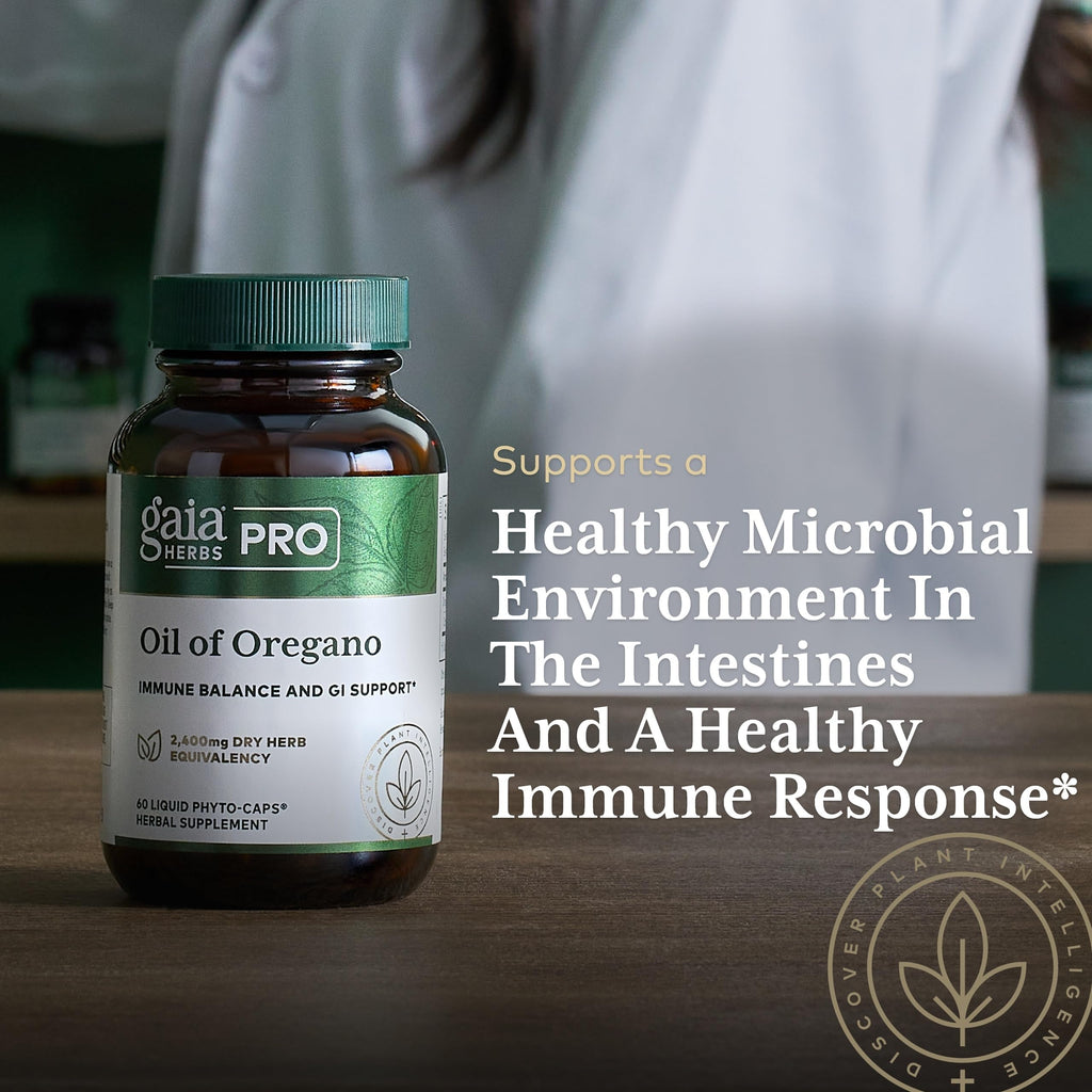 GAIA HERBS PRO Oil of Oregano – Immune Support & Gut Health, 60 Vegan Capsules