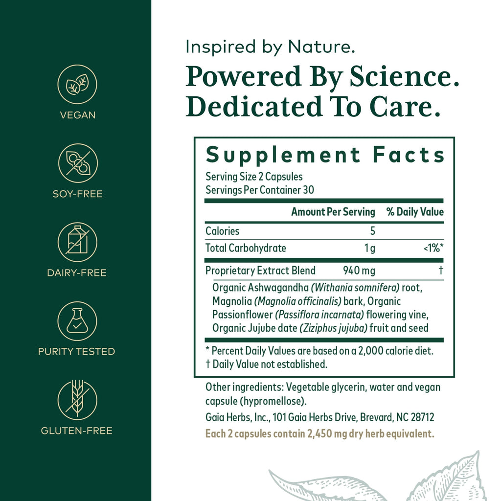Gaia Herbs PRO Sleep Maintenance | Adrenal Health & Sleep Support (60 capsules)