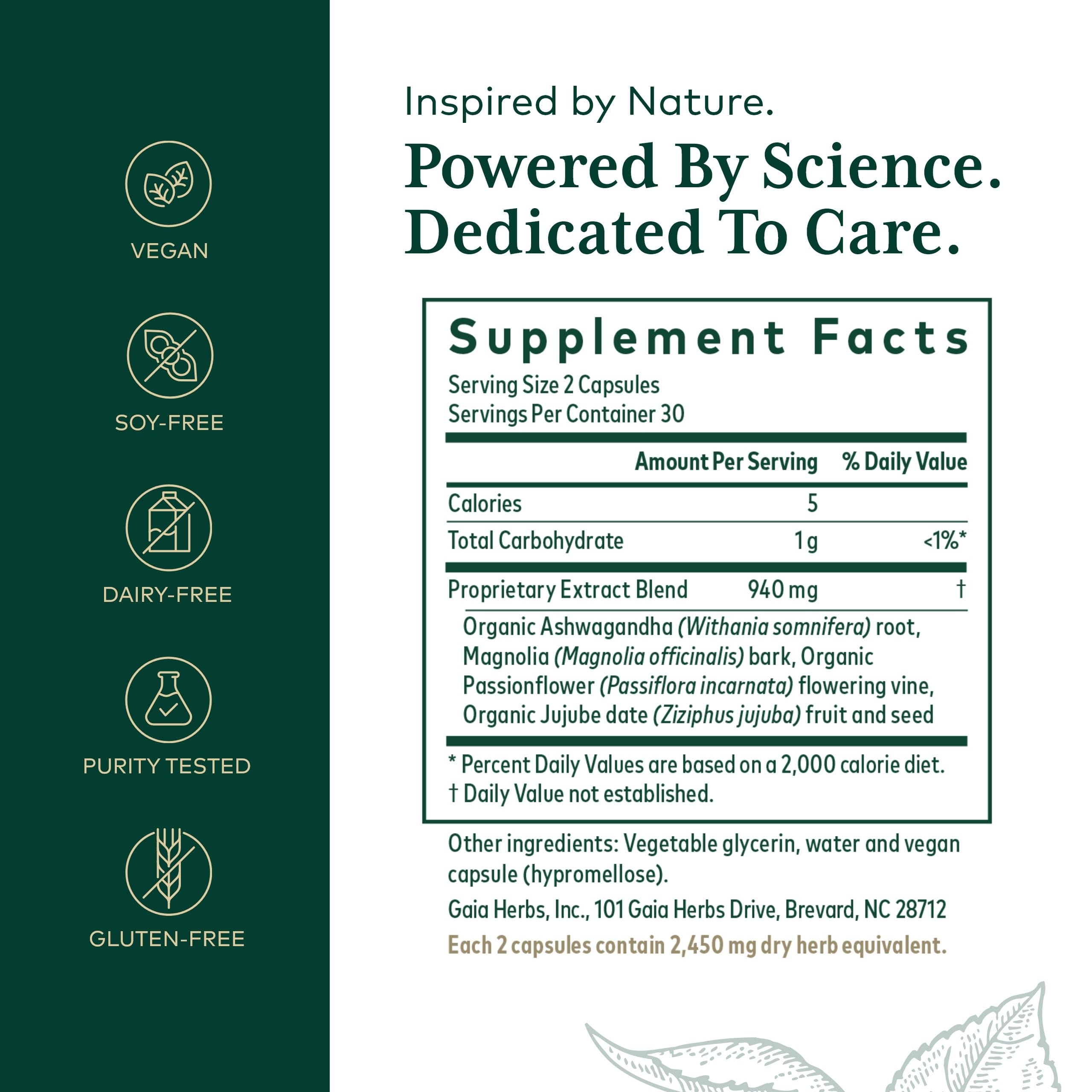 Gaia Herbs PRO Sleep Maintenance | Adrenal Health & Sleep Support (60 capsules)