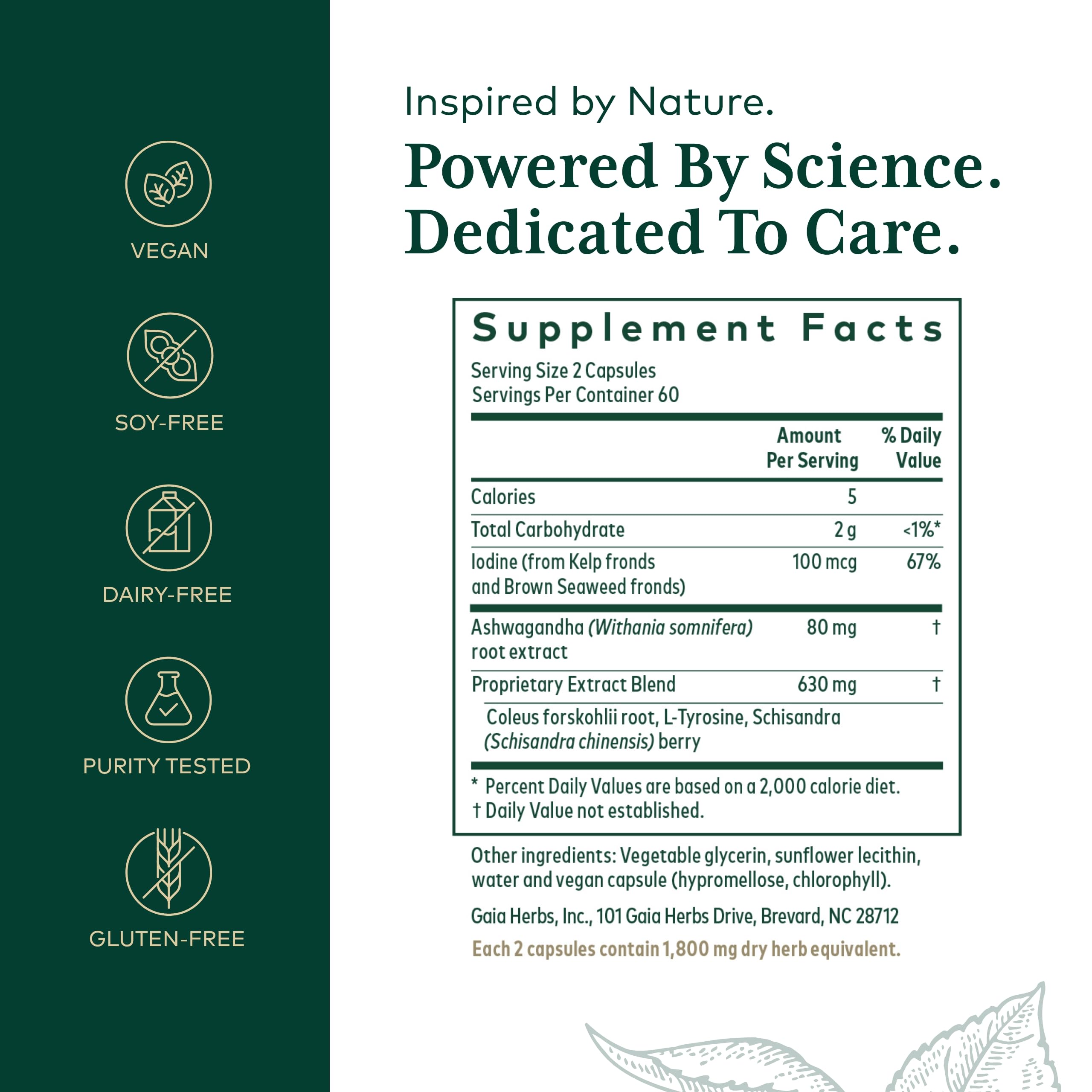 Gaia Herbs Pro Thyroid Formula – Supports Cardiovascular & Metabolic Health – 120 Liquid Phyto-Caps (60 Servings) – Vegan & Gluten-Free