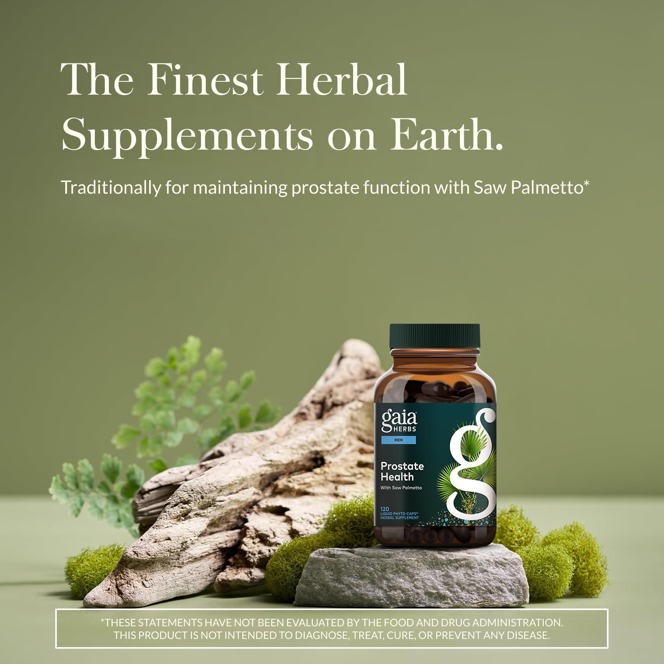 Gaia Herbs Prostate Health - Supports Prostate Function with Saw Palmetto, Green Tea, Nettle Root & White Sage - 120 Vegan Liquid Phyto-Caps (60 Servings)