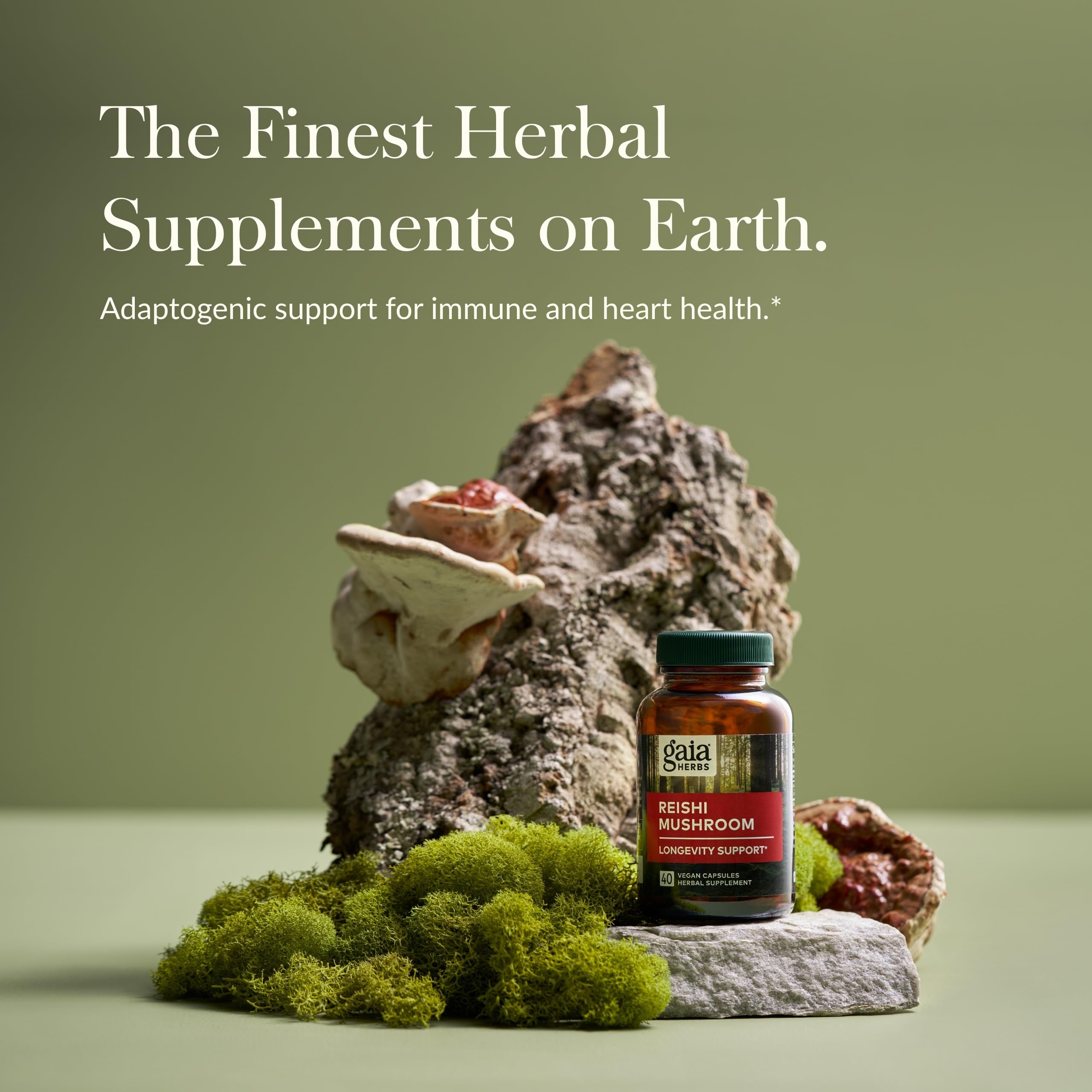 Gaia Herbs Reishi Mushroom: Immune & Heart Health | 40 Vegan Liquid Phyto-Capsules