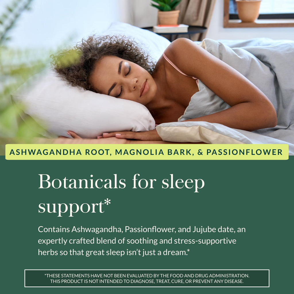 Gaia Herbs SleepThru – Sleep Support with Ashwagandha, Magnolia Bark, Passionflower & Jujube Date | 120 Vegan Liquid Phyto-Caps (60 Servings)